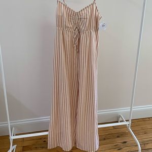 O’Neill pink & white striped jumpsuit